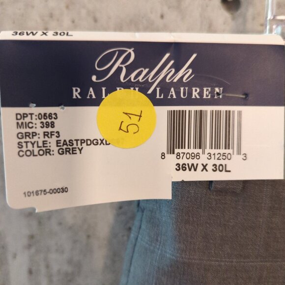 Ralph Lauren Mens 36x30 Medium Gray Plaid Dress Pants Comfort Flex Flat Front - Picture 3 of 12
